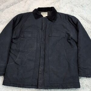 Vintage SteelGuard Jacket Mens XL Blue Canvas Barn Chore Coat‎ Work Warm Pockets